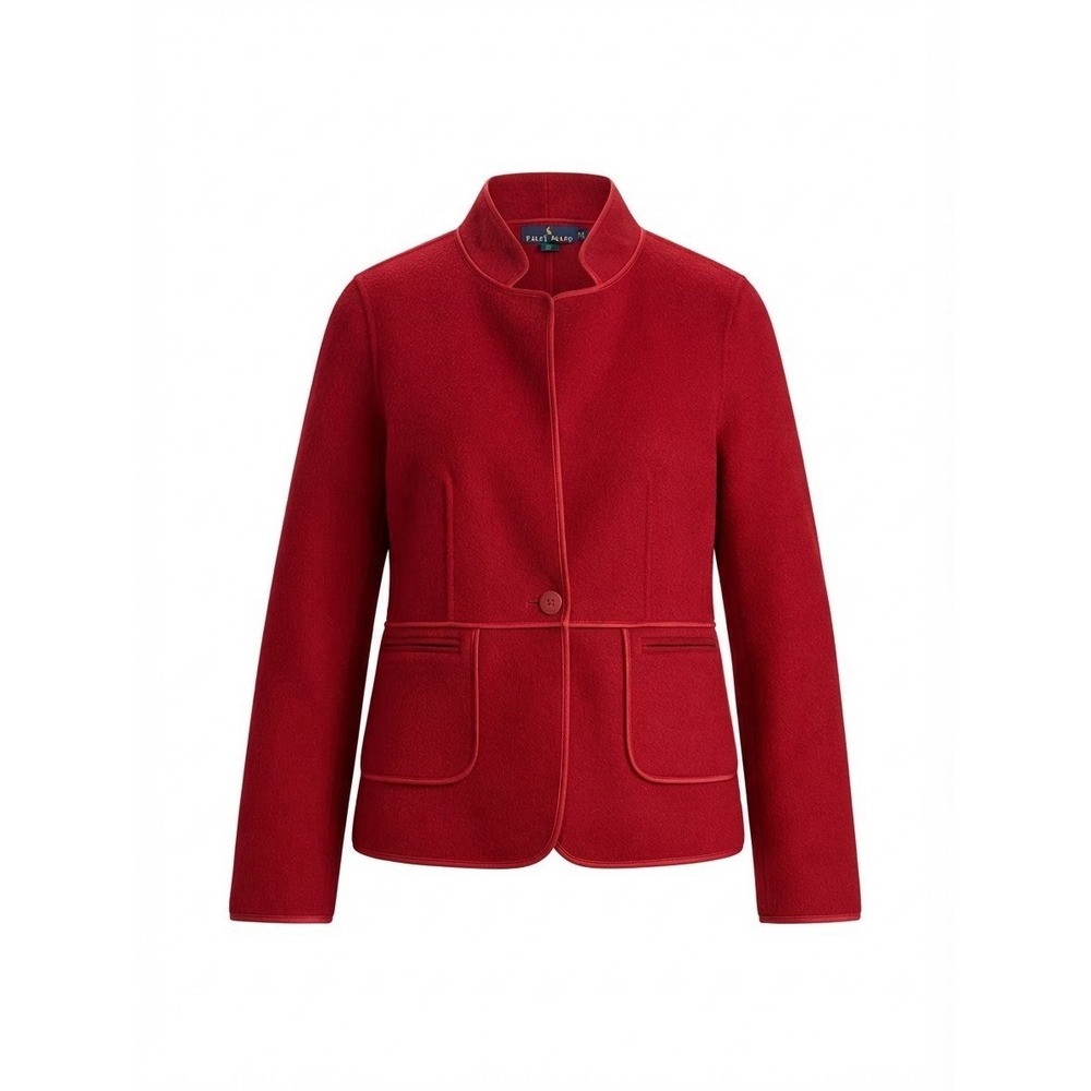Talbots Red Wool Blazer Womens 14 Warm Luxury Designer Capsule Office Work
